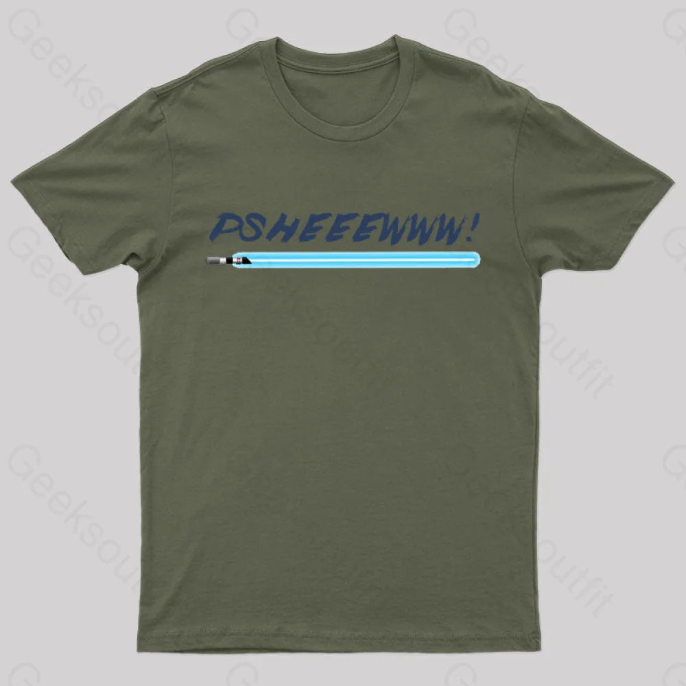 Lightsaber Noise Geek T-Shirt Army Green / S