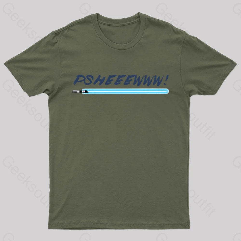 Lightsaber Noise Geek T-Shirt Army Green / S