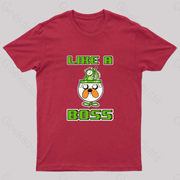 Like A Boss Geek T-Shirt Red / S