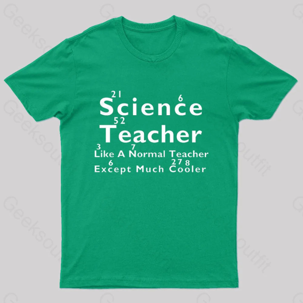 Like A Normal Teacher Except Much Cooler Nerd T-Shirt Green / S