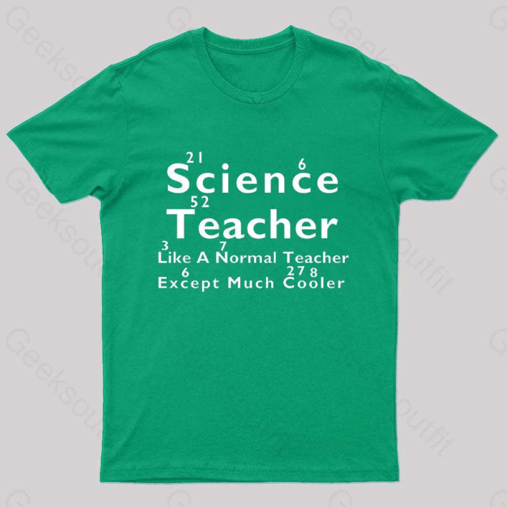 Like A Normal Teacher Except Much Cooler Nerd T-Shirt Green / S