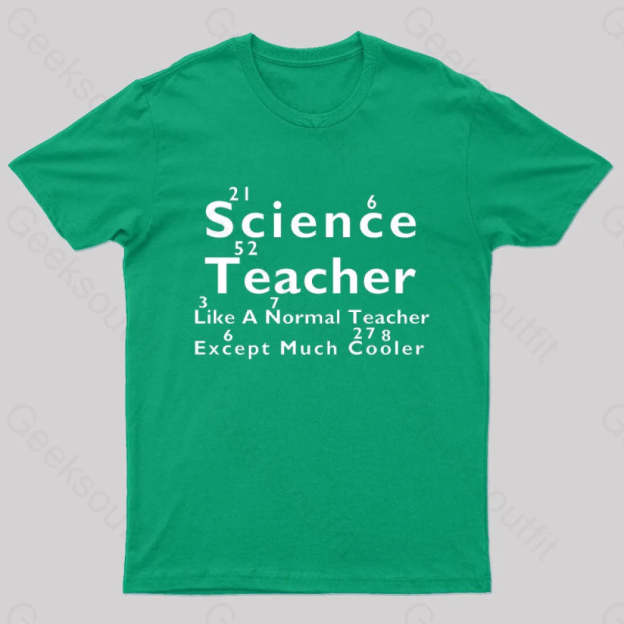 Like A Normal Teacher Except Much Cooler Nerd T-Shirt Green / S
