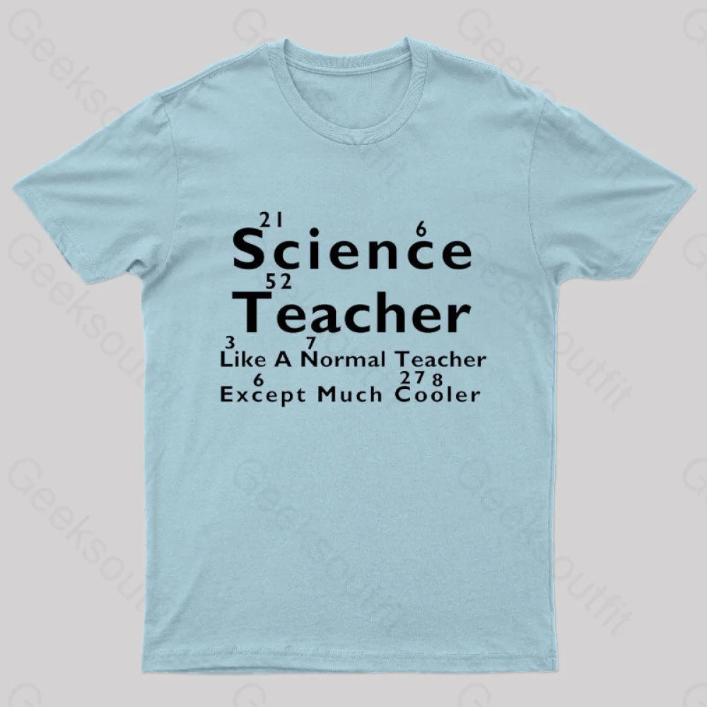 Like A Normal Teacher Except Much Cooler Nerd T-Shirt Light Blue / S