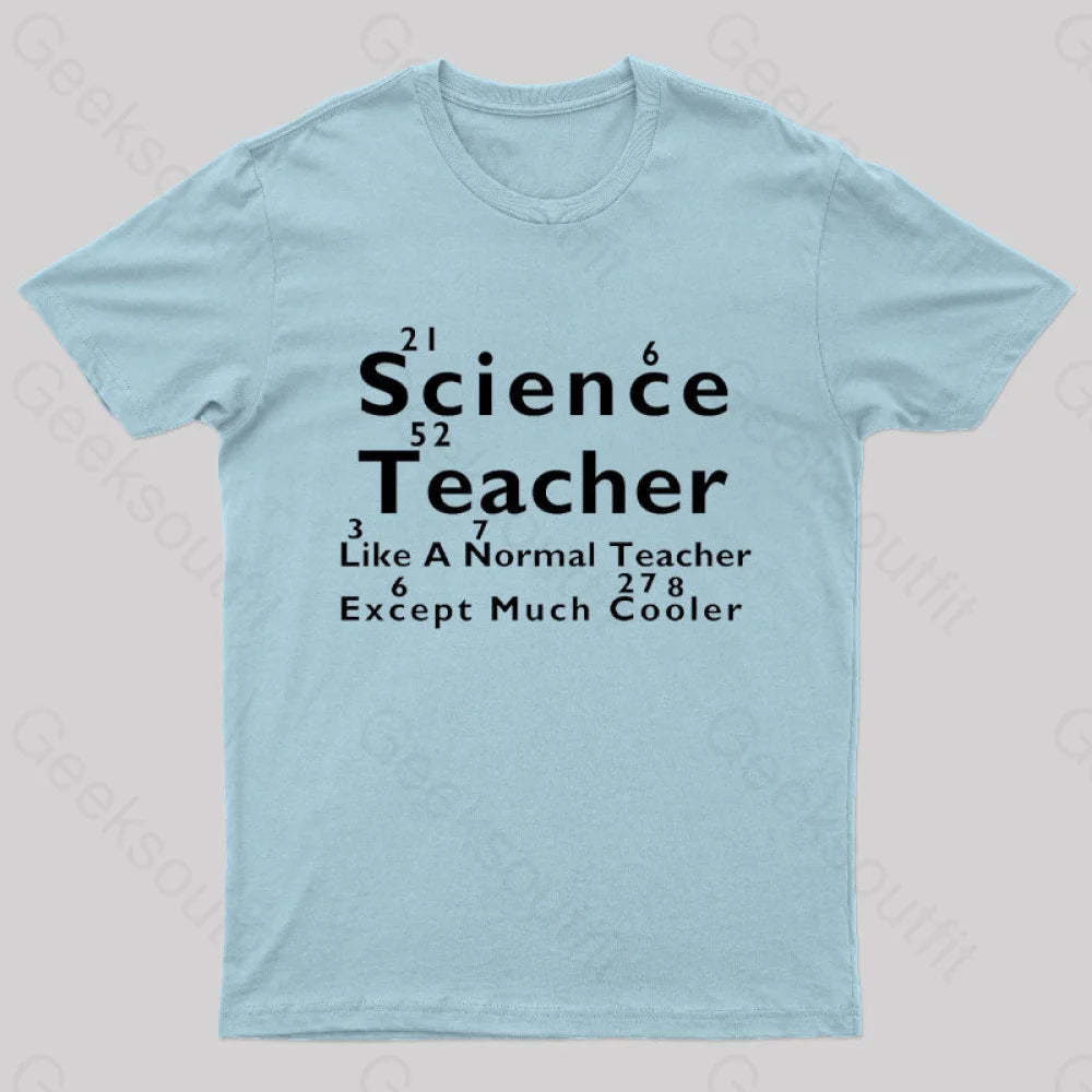 Like A Normal Teacher Except Much Cooler Nerd T-Shirt Light Blue / S