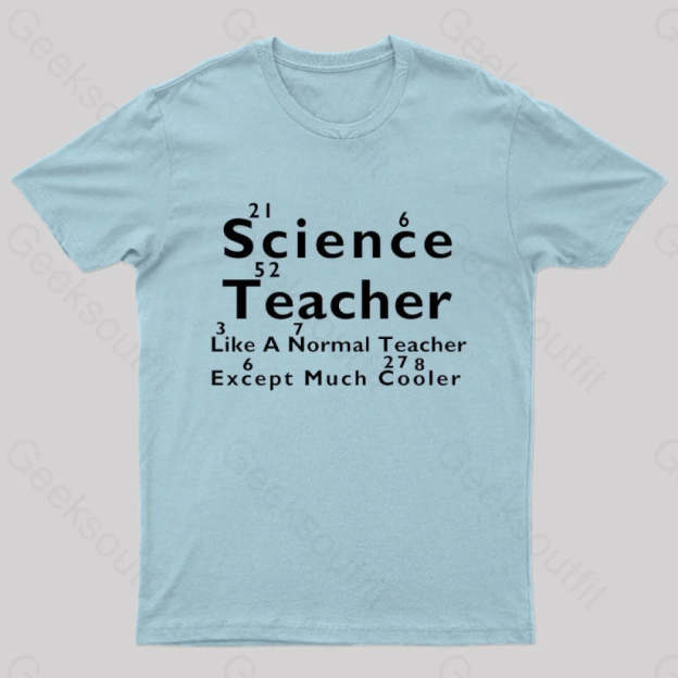 Like A Normal Teacher Except Much Cooler Nerd T-Shirt Light Blue / S