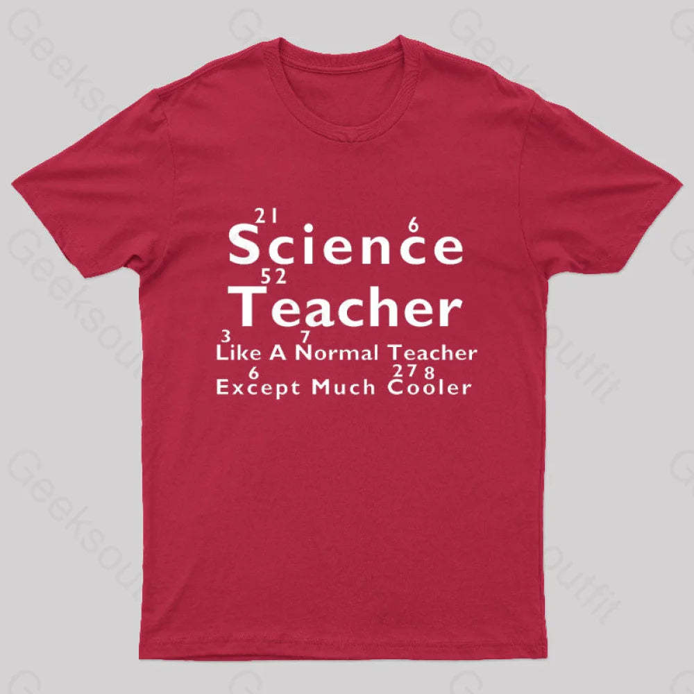Like A Normal Teacher Except Much Cooler Nerd T-Shirt Red / S