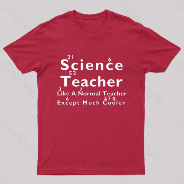 Like A Normal Teacher Except Much Cooler Nerd T-Shirt Red / S