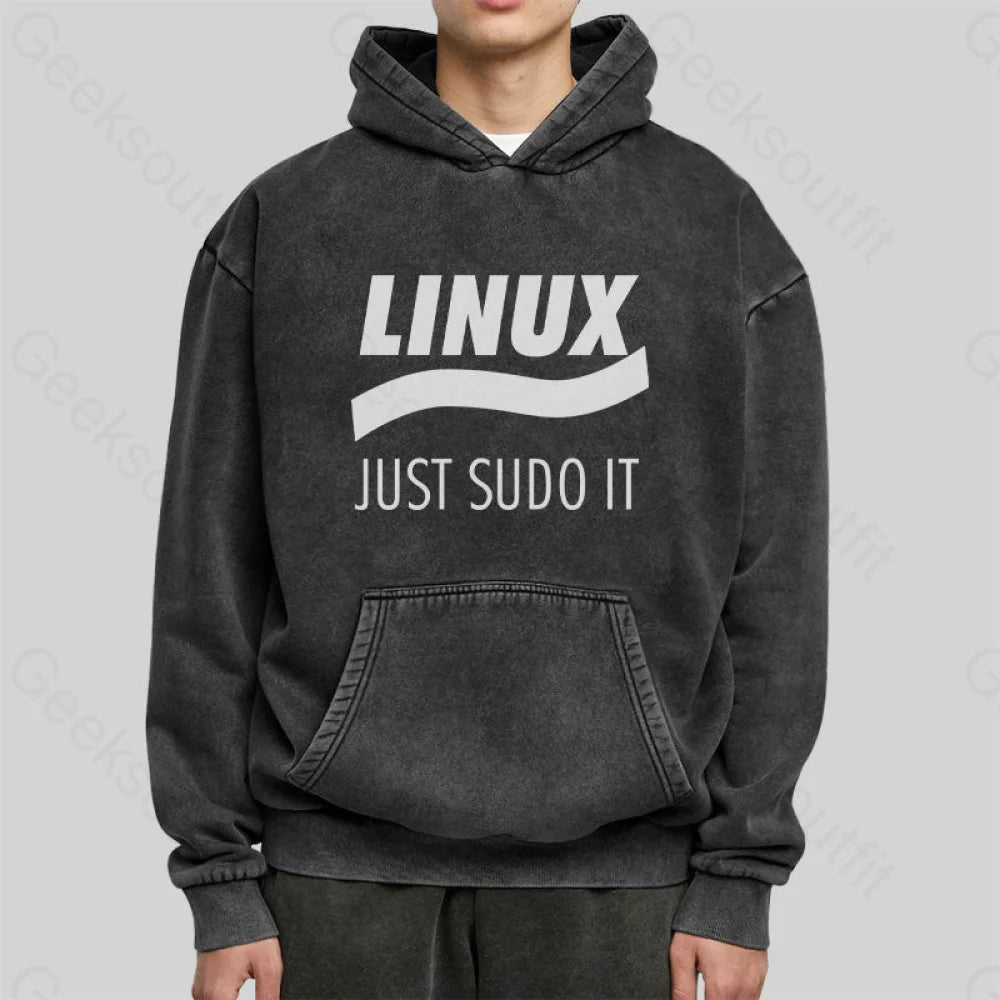 Linux Just Sudo It Washed Hoodie