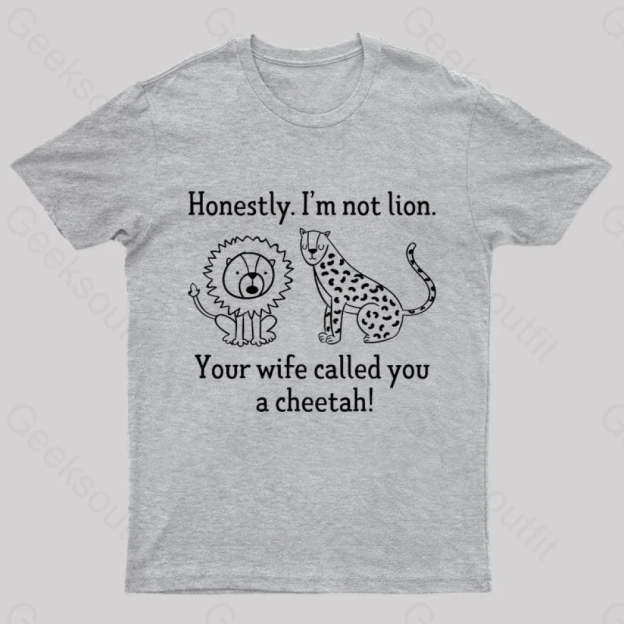 Lion Cheetah Geek T-Shirt Grey / S
