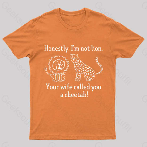 Lion Cheetah Geek T-Shirt Orange / S