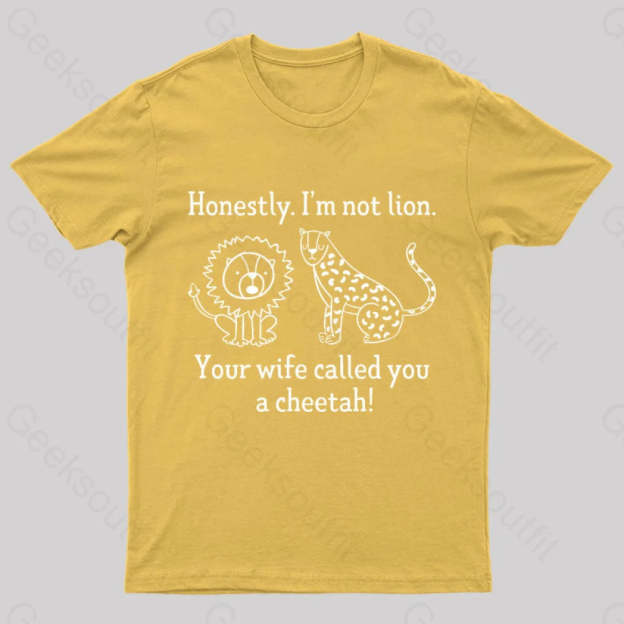 Lion Cheetah Geek T-Shirt Yellow / S