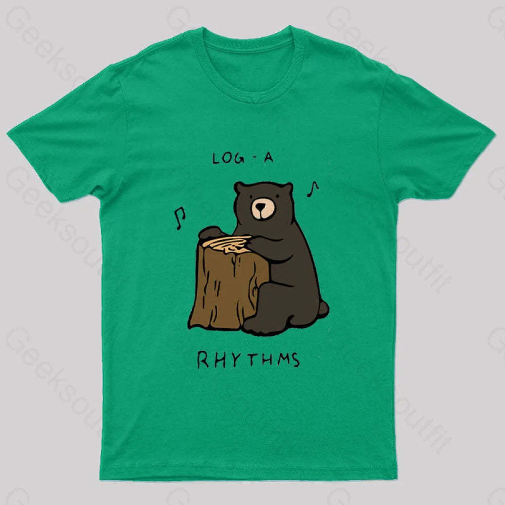 Log A Rhythms Nerd T-Shirt Green / S