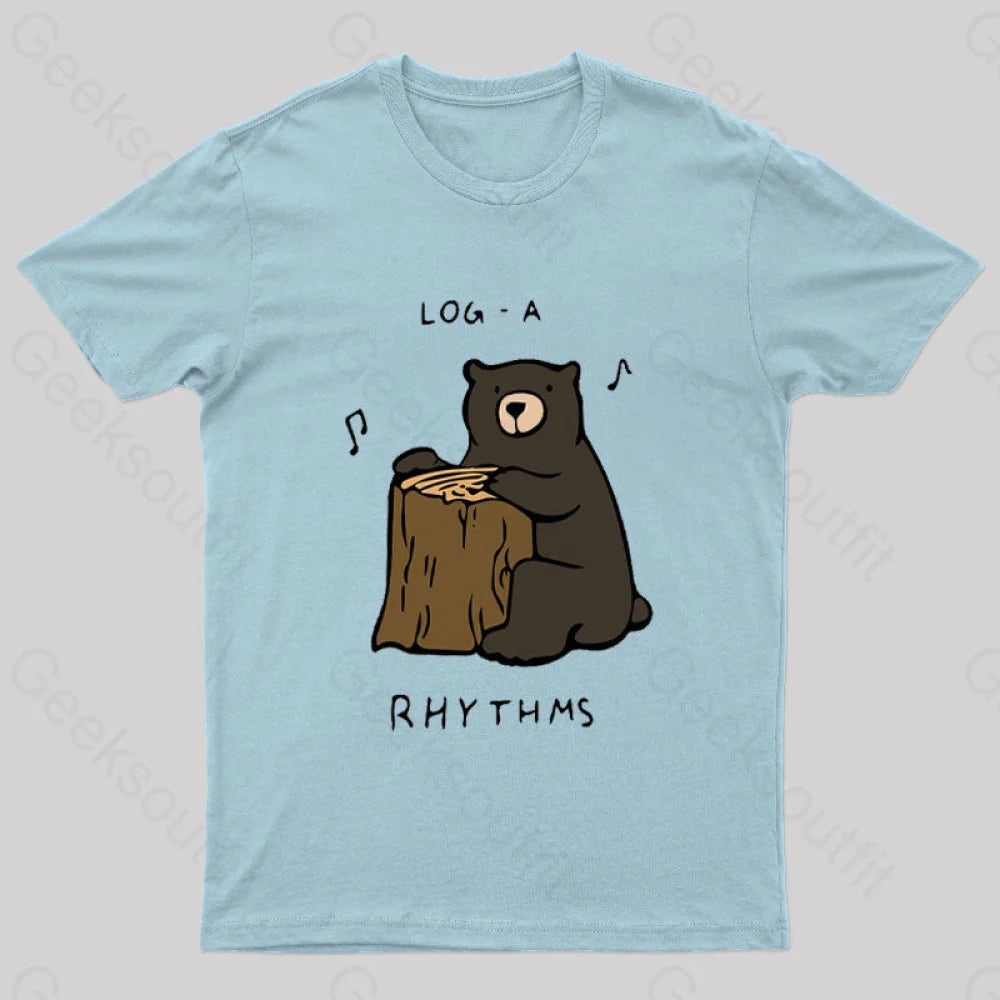 Log A Rhythms Nerd T-Shirt Light Blue / S