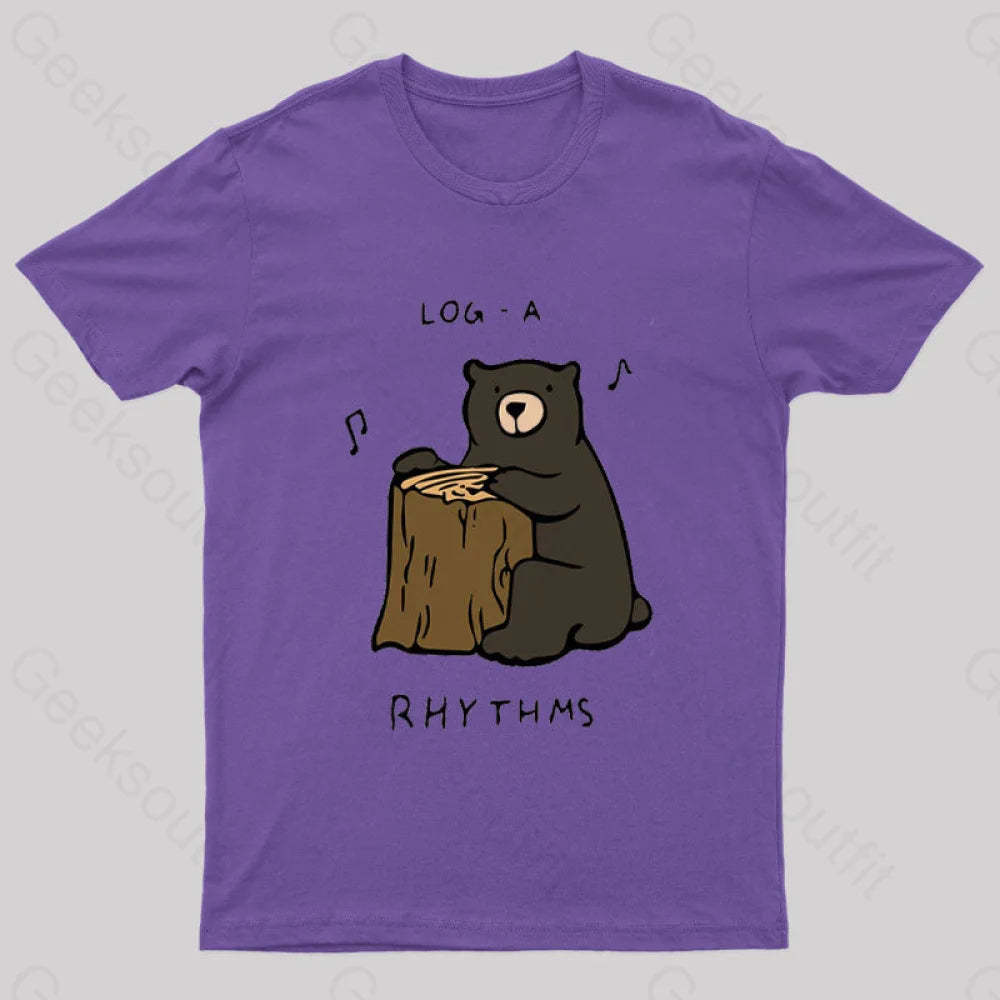 Log A Rhythms Nerd T-Shirt Purple / S