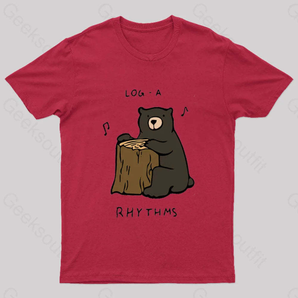 Log A Rhythms Nerd T-Shirt Red / S