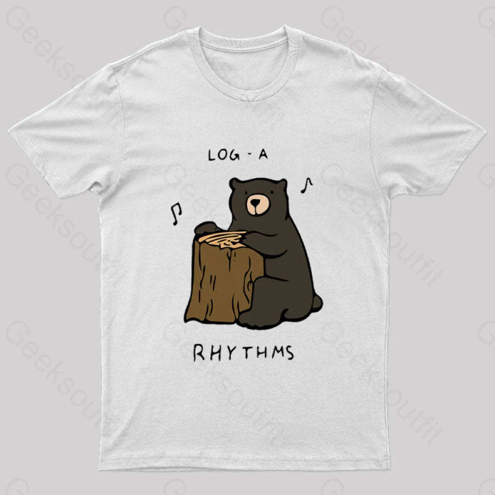 Log A Rhythms Nerd T-Shirt White / S