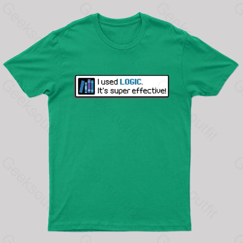 Logic Is Super Effective Nerd T-Shirt Green / S