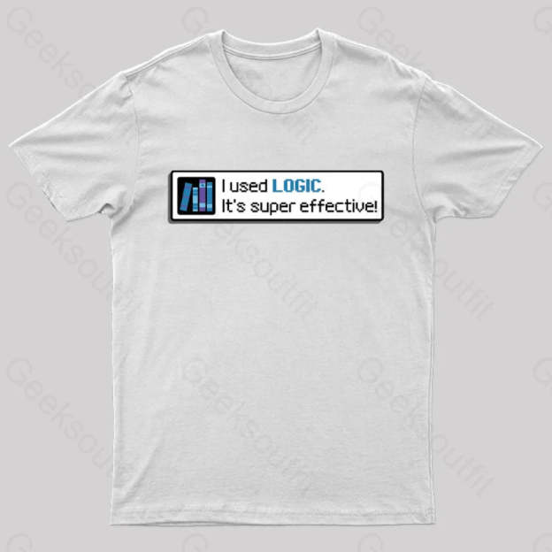 Logic Is Super Effective Nerd T-Shirt White / S