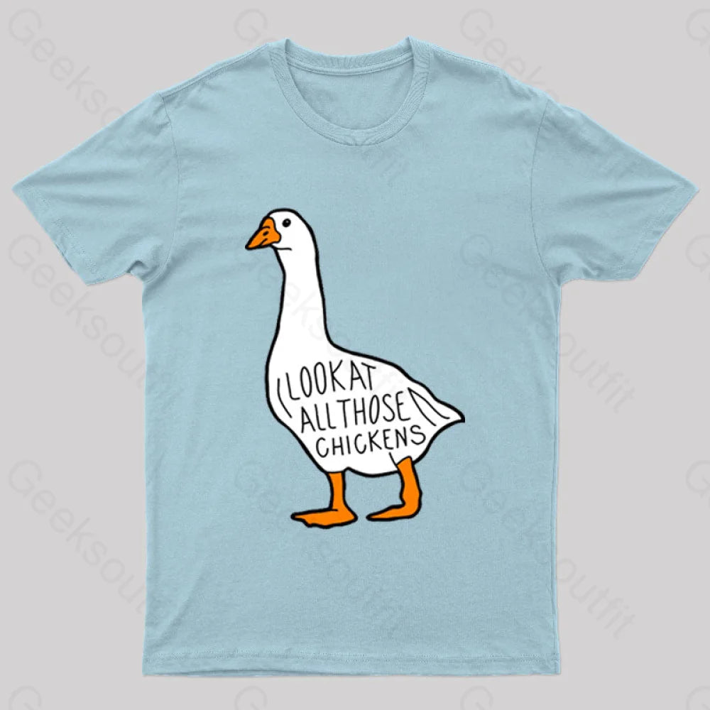 Look At All Those Chickens Nerd T-Shirt Light Blue / S