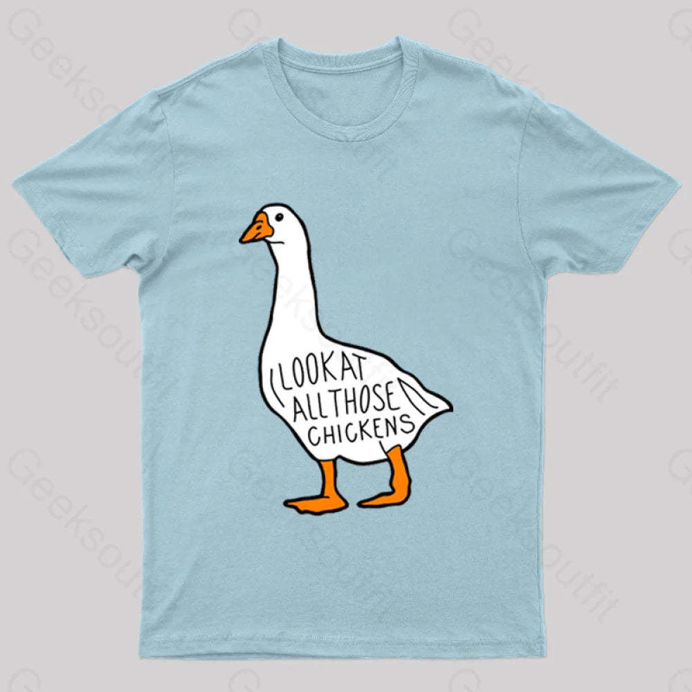 Look At All Those Chickens Nerd T-Shirt Light Blue / S