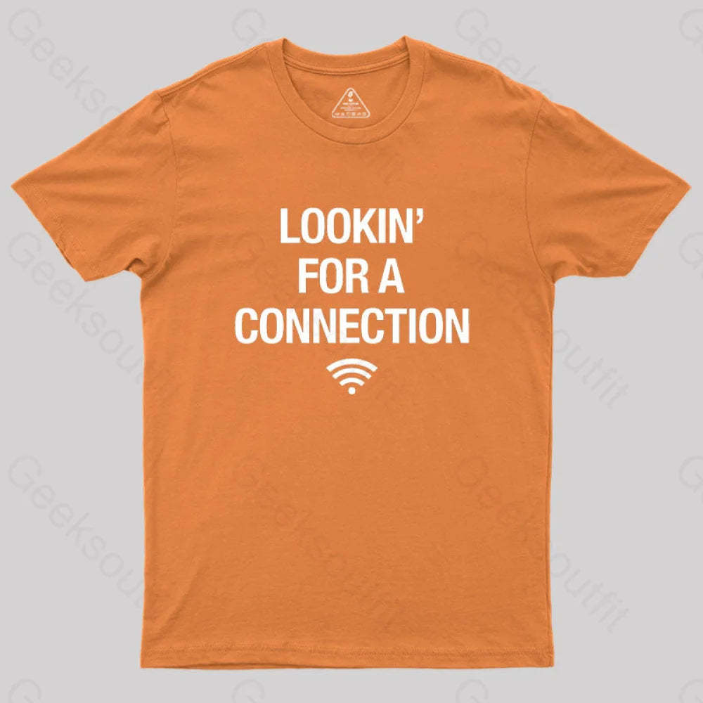 Looking For Connection Geek T-Shirt Orange / S