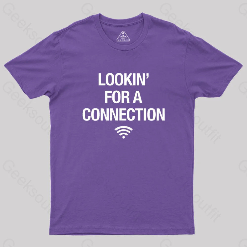 Looking For Connection Geek T-Shirt Purple / S