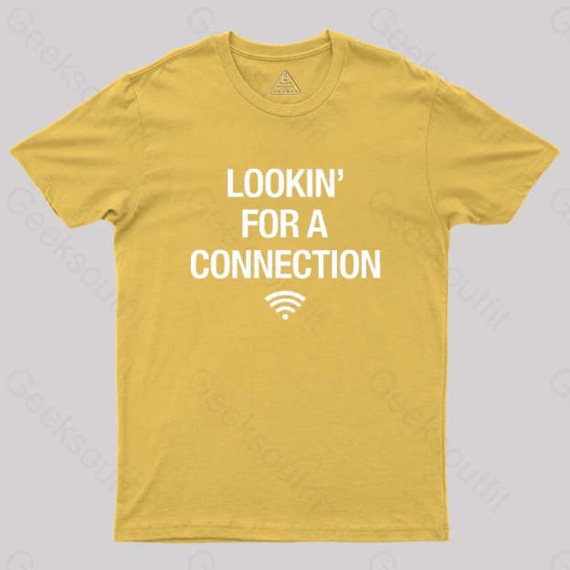 Looking For Connection Geek T-Shirt Yellow / S