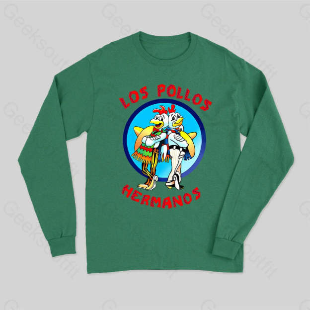 Los Pollos Hermanos Nerd Long Sleeve T-Shirt Green / S