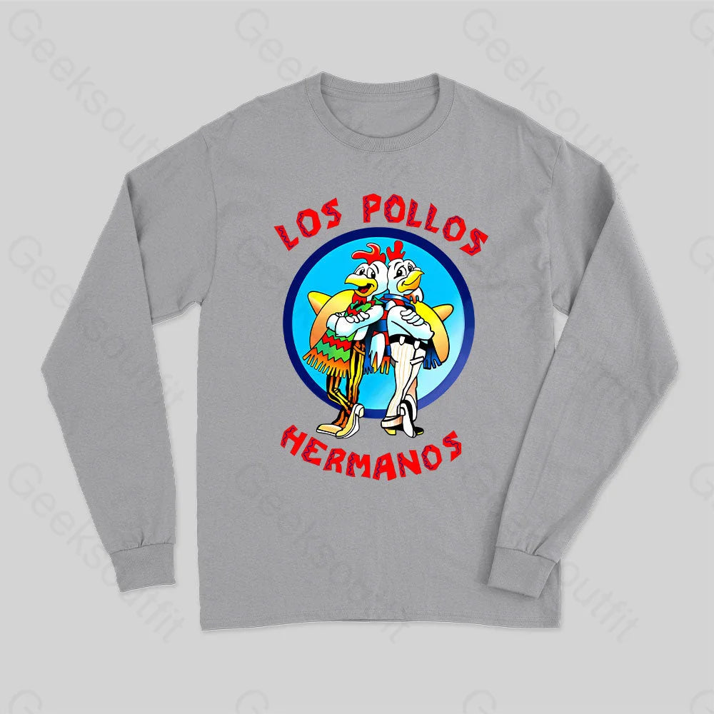 Los Pollos Hermanos Nerd Long Sleeve T-Shirt Grey / S