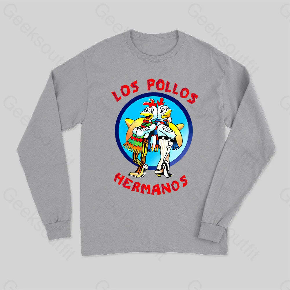 Los Pollos Hermanos Nerd Long Sleeve T-Shirt Grey / S
