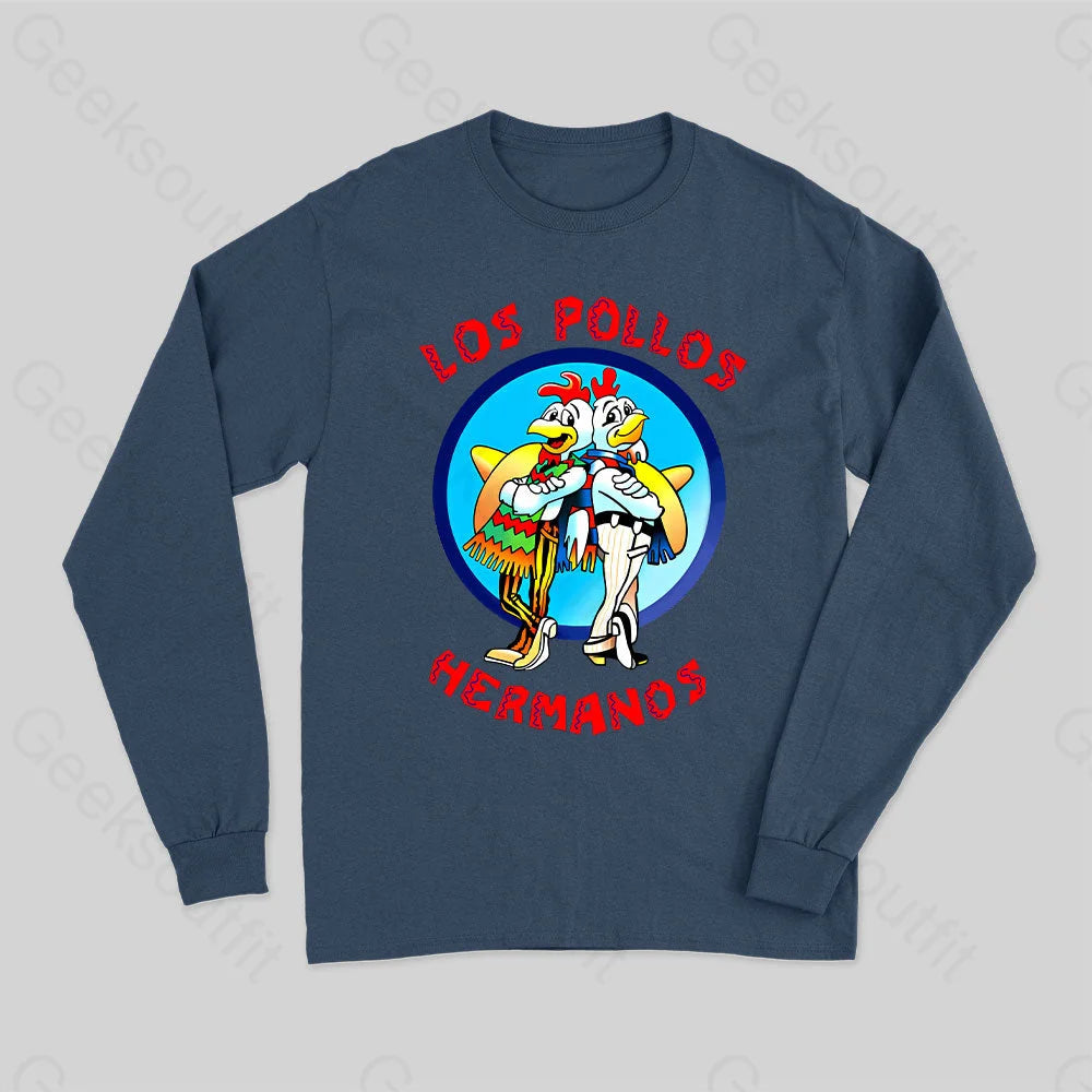 Los Pollos Hermanos Nerd Long Sleeve T-Shirt Navy / S