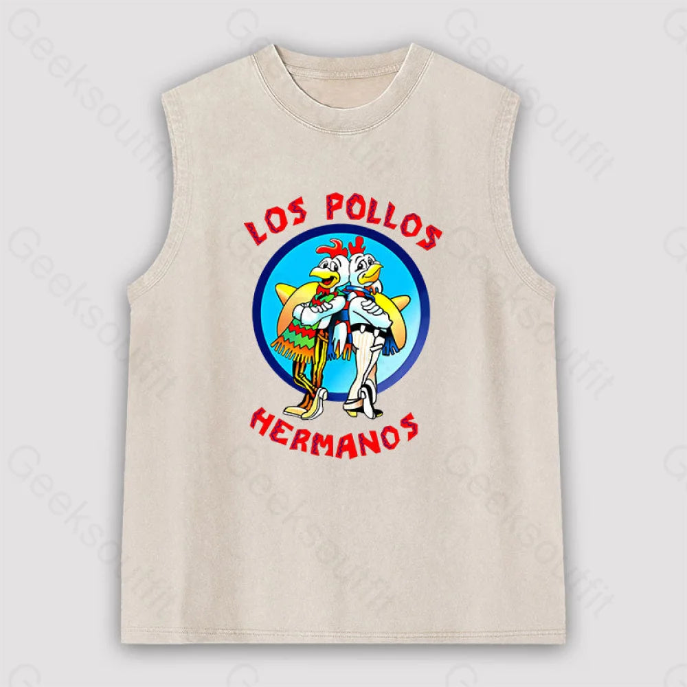 Los Pollos Hermanos Unisex Washed Tank Apricot / S