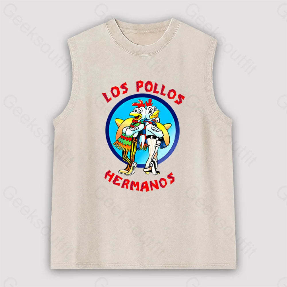 Los Pollos Hermanos Unisex Washed Tank Apricot / S