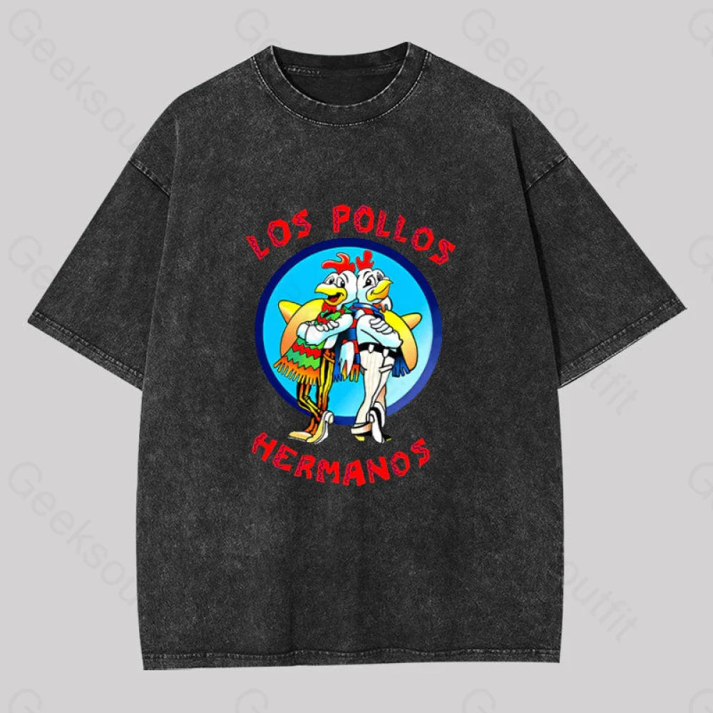 Los Pollos Hermanos Washed T-Shirt Black / S