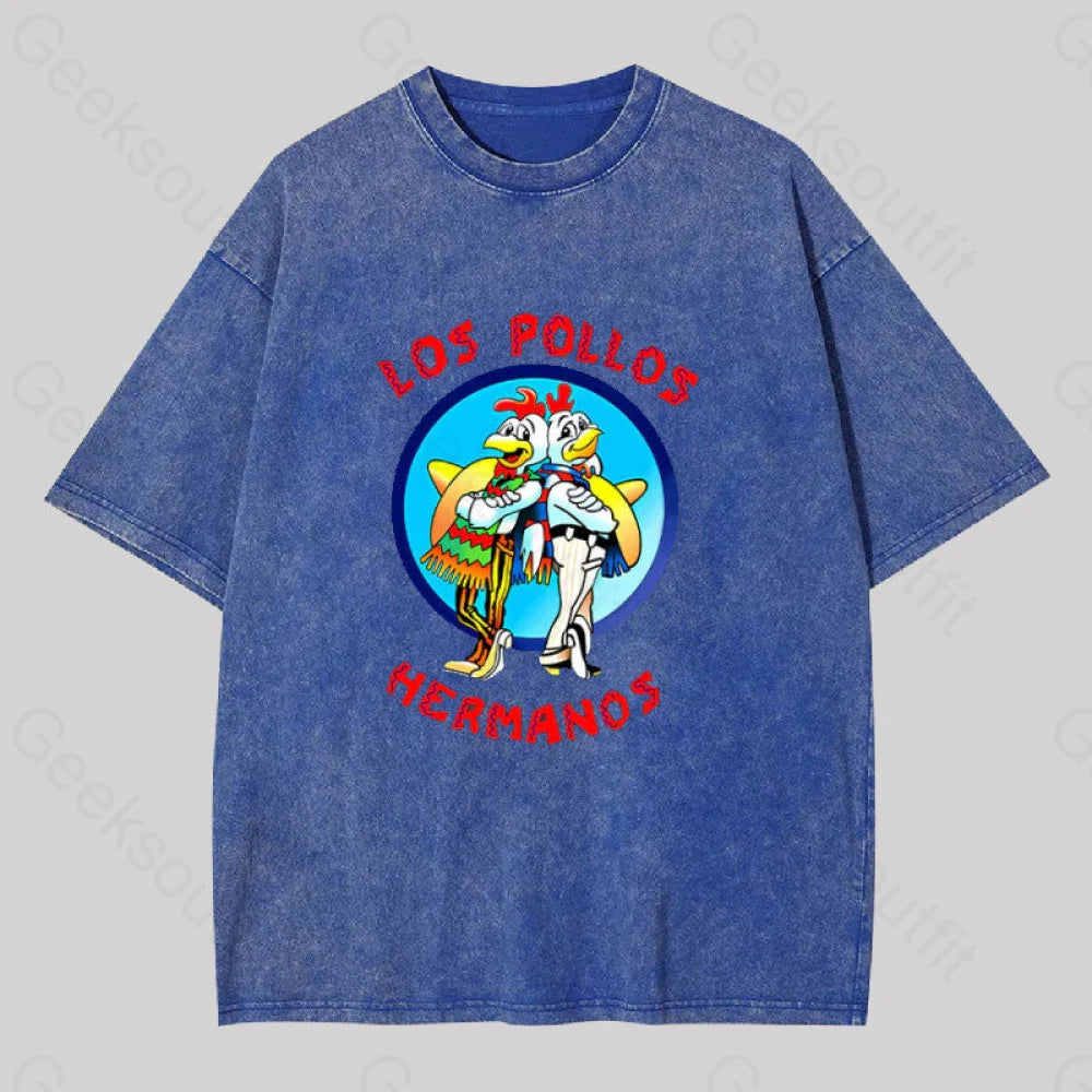Los Pollos Hermanos Washed T-Shirt Blue / S
