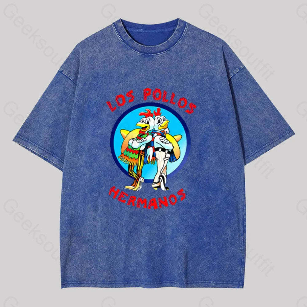 Los Pollos Hermanos Washed T-Shirt Blue / S