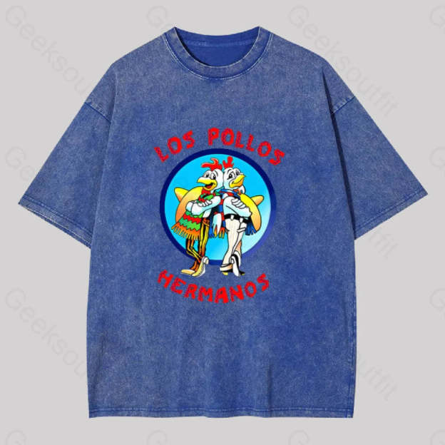 Los Pollos Hermanos Washed T-Shirt Blue / S