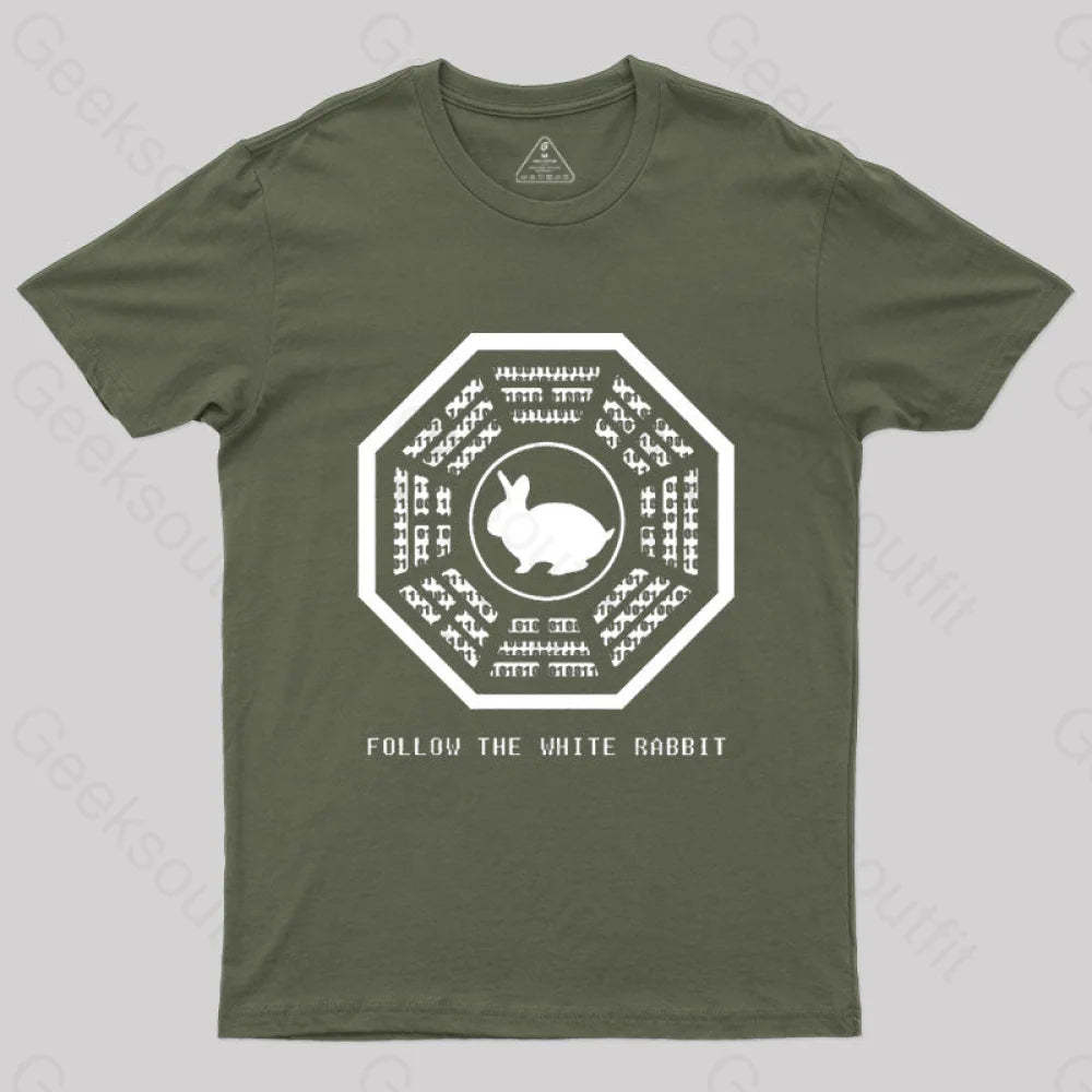 Lost And The Matrix-Follow The White Rabbit T-Shirt