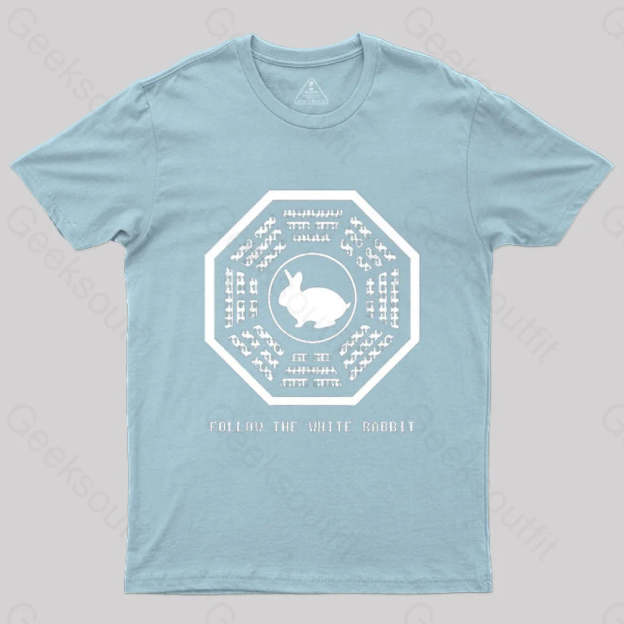 Lost And The Matrix-Follow The White Rabbit T-Shirt Light Blue / S