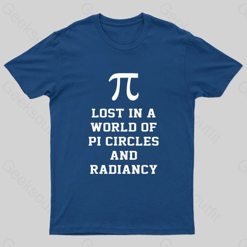 Lost In A World Of Pi Geek T-Shirt Navy / S