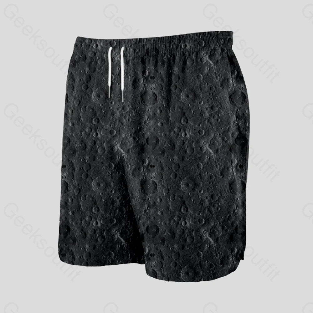 Lunar Surface Geeky Drawstring Shorts - Geeksoutfit
