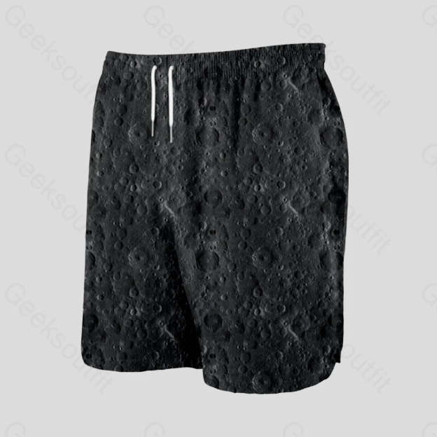 Lunar Surface Geeky Drawstring Shorts - Geeksoutfit