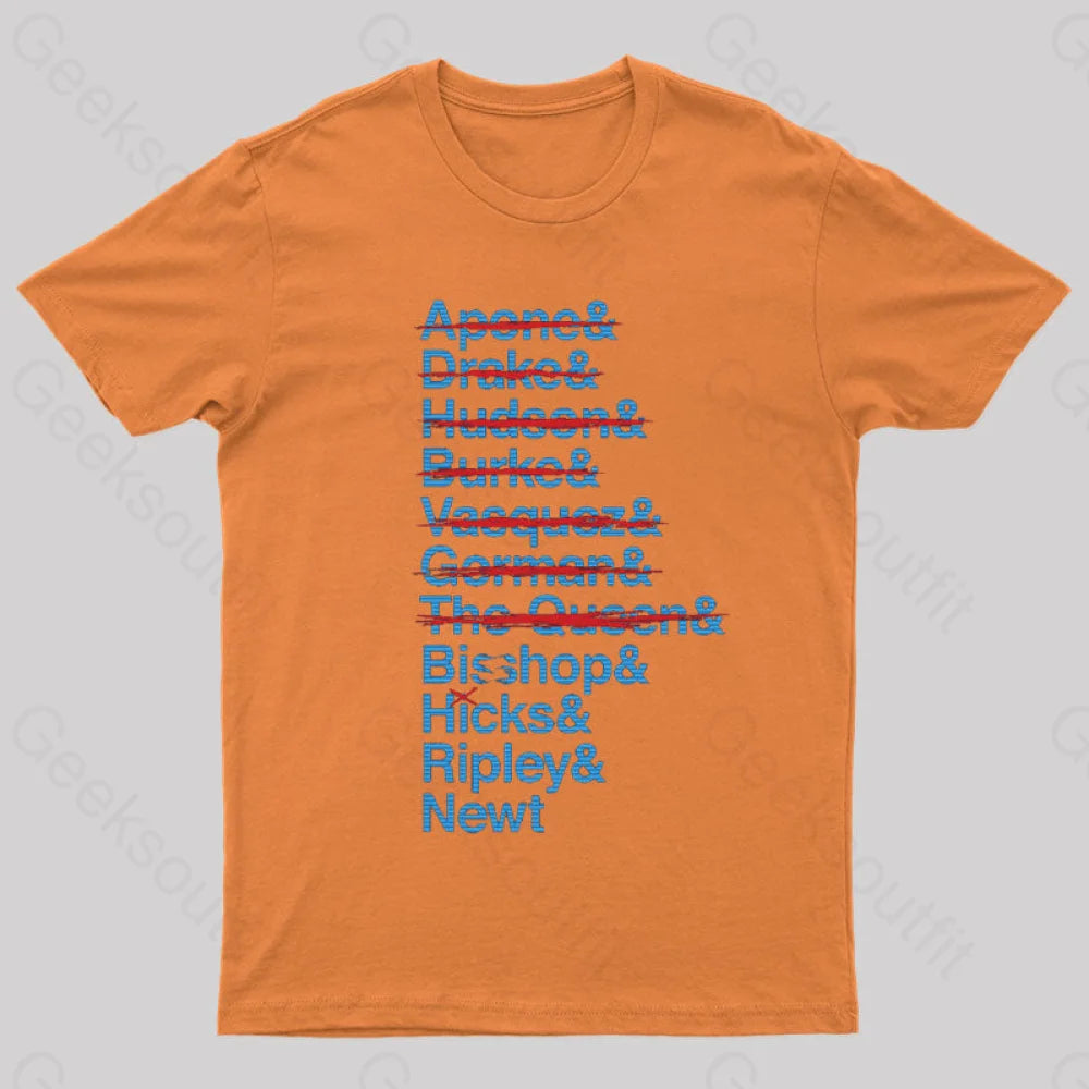 Lv-426 Kill List Aliens T-Shirt Orange / S