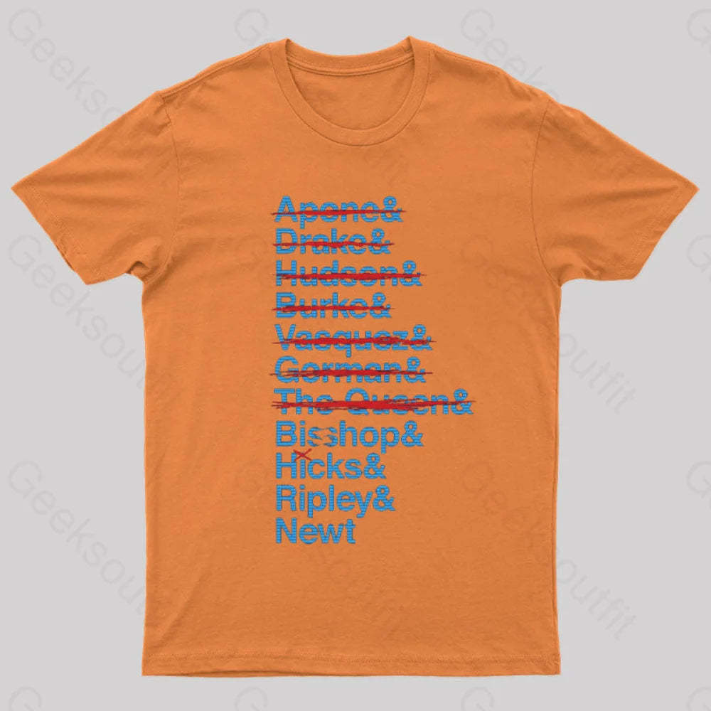 Lv-426 Kill List Aliens T-Shirt Orange / S