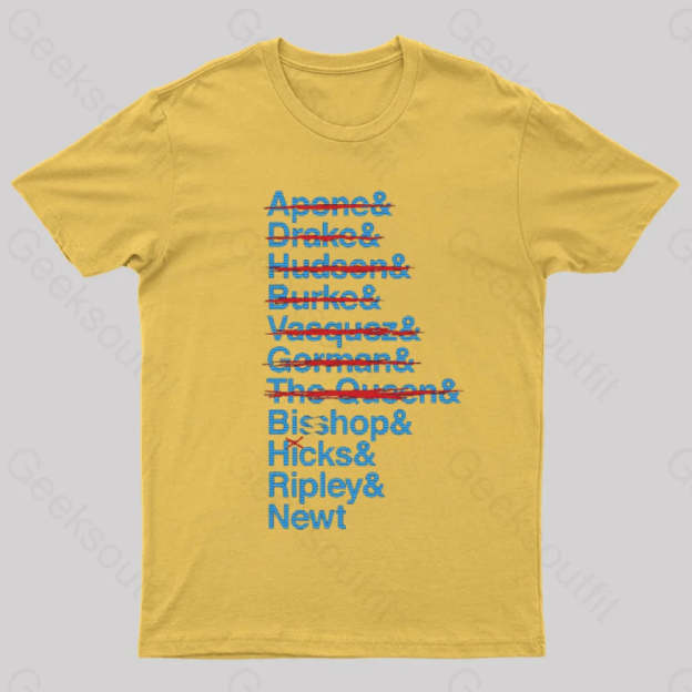 Lv-426 Kill List Aliens T-Shirt Yellow / S