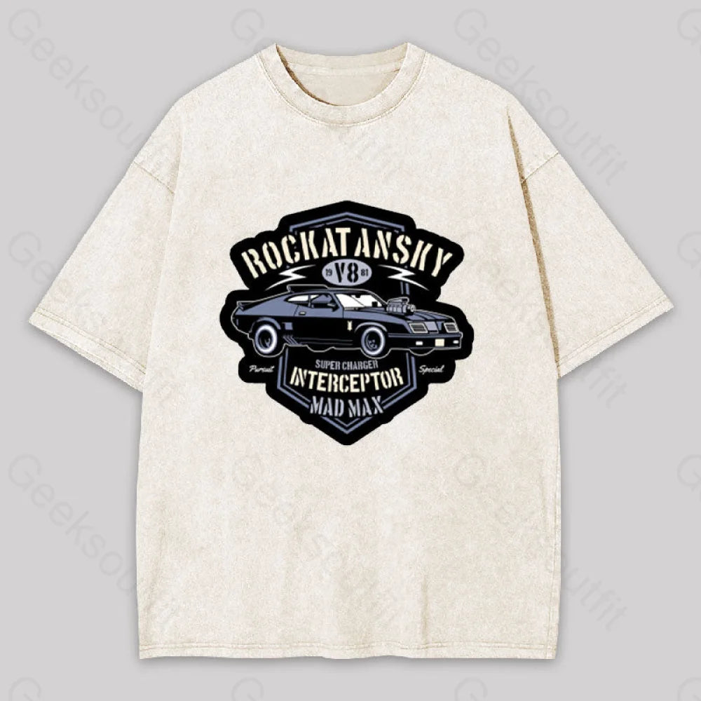 Mad Max V8 Geek Washed T-Shirt Apricot / S