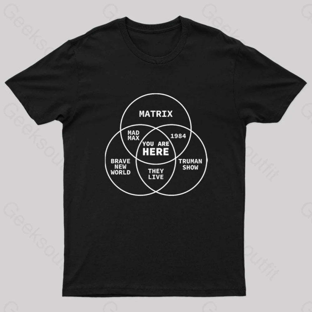 Mad Max You Are Here Nerd T-Shirt Black / S