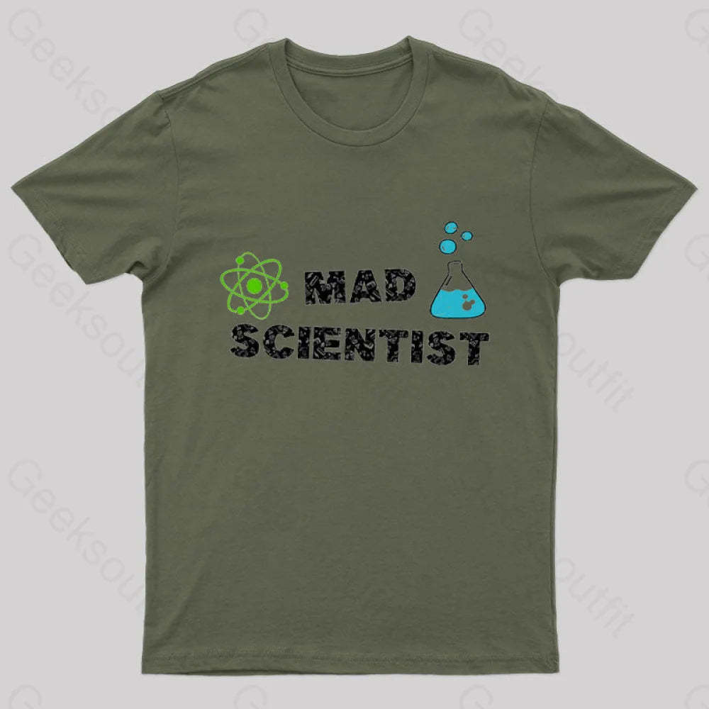 Mad Scientist Nerd T-Shirt Army Green / S