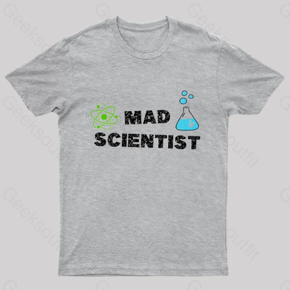 Mad Scientist Nerd T-Shirt Grey / S