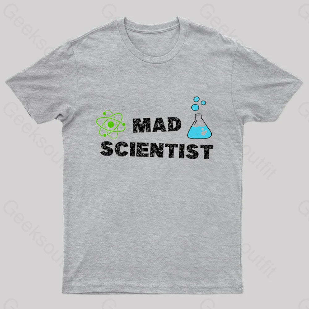 Mad Scientist Nerd T-Shirt Grey / S